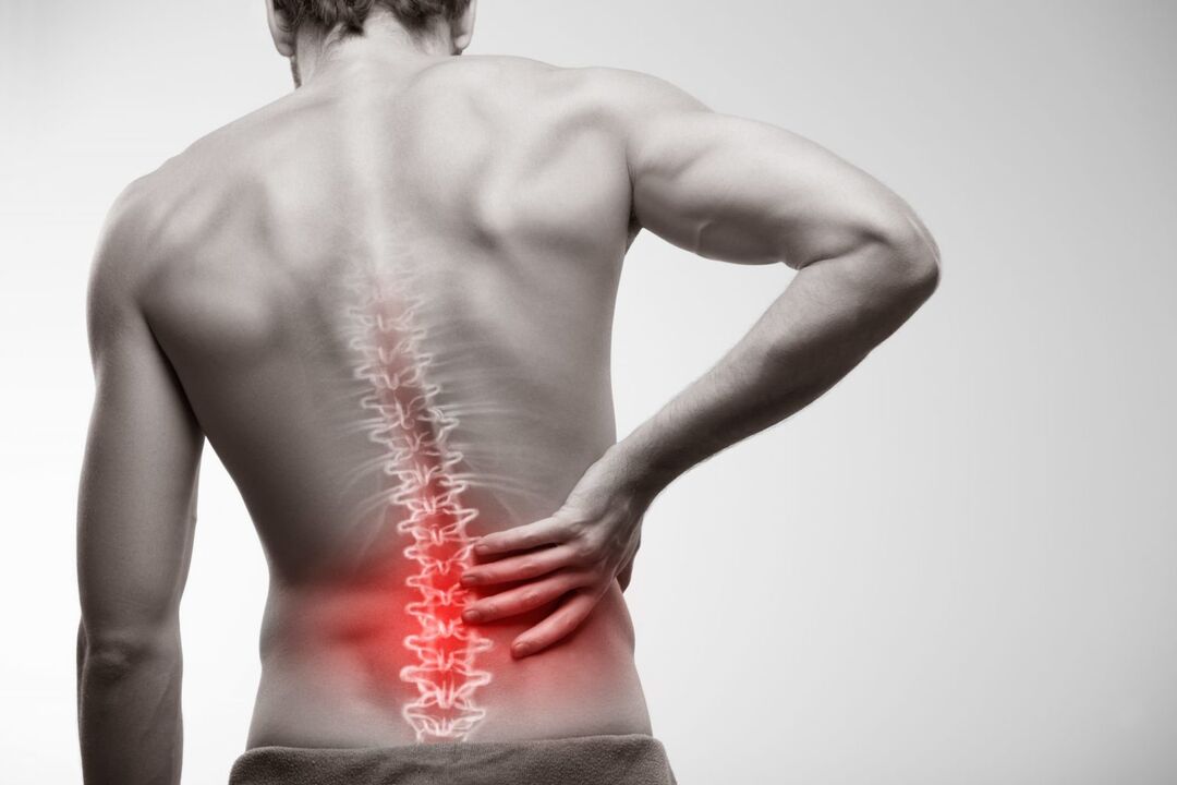 back pain caused by osteochondrosis